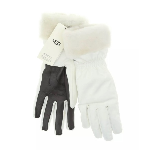 UGG Accessories - UGG Shearling Cuff Fur Lined Tech Gloves in White